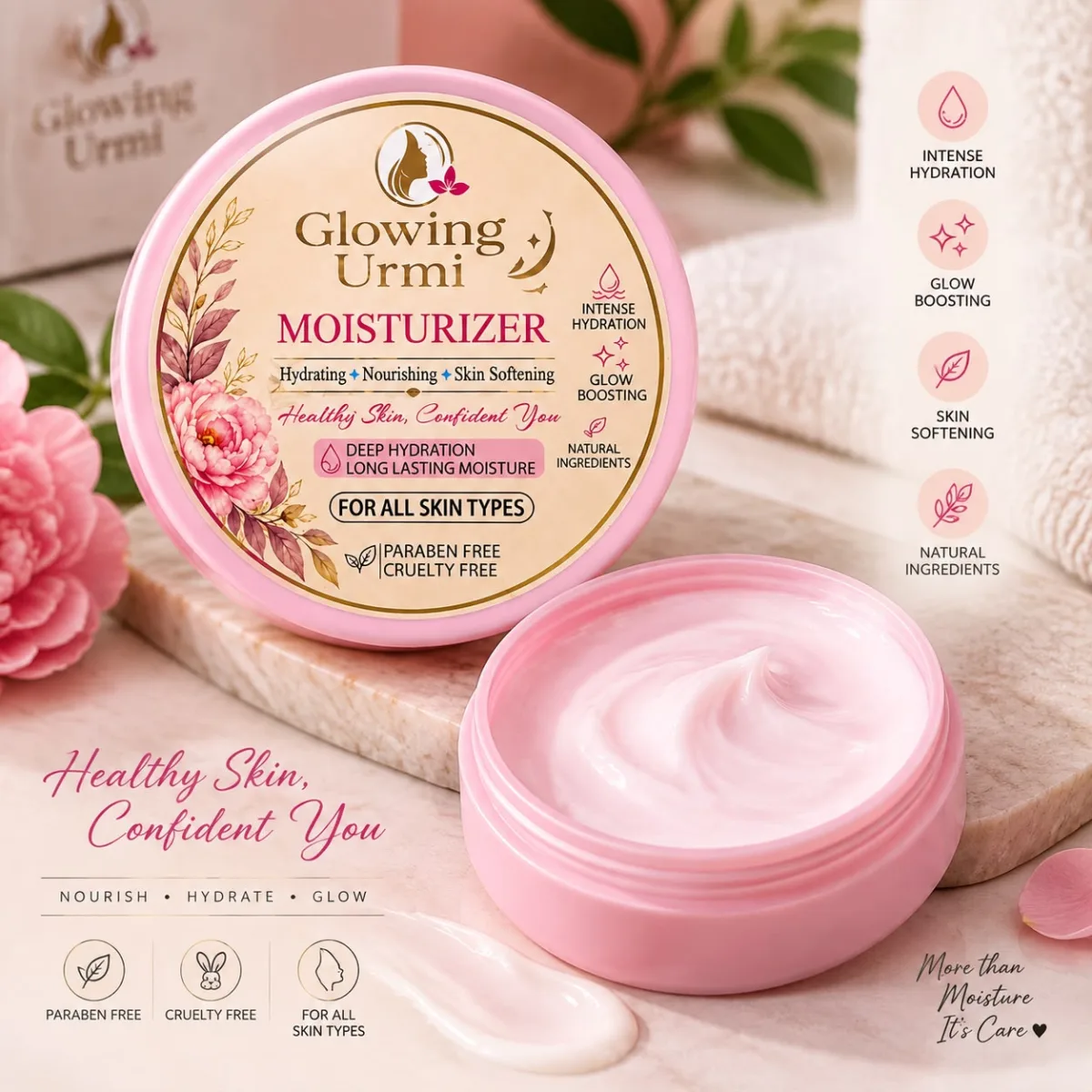 Glowing Urmi Moisturizer – Deep Hydration & Skin Softening Cream